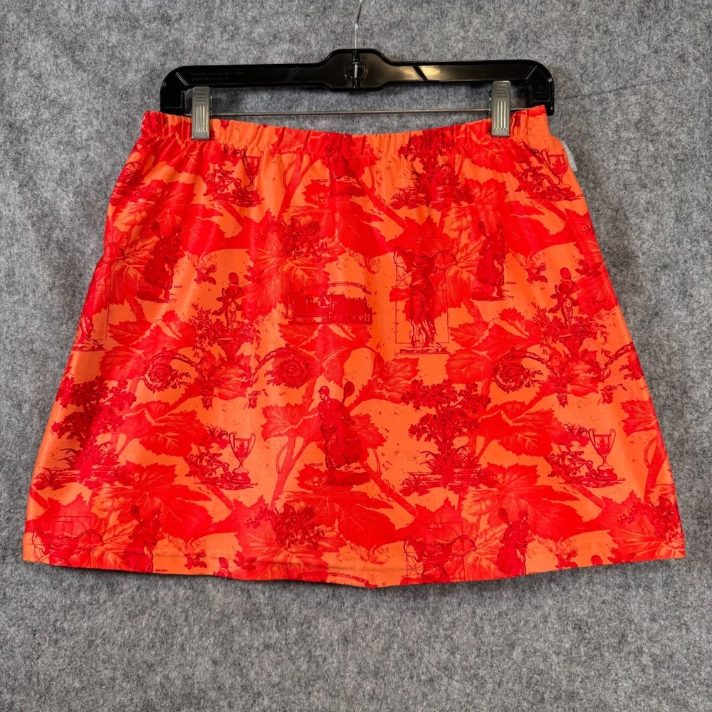 Nike womens Tennis Skort Womens Large dri fit Orange Greece Graphic Sporty Y2K